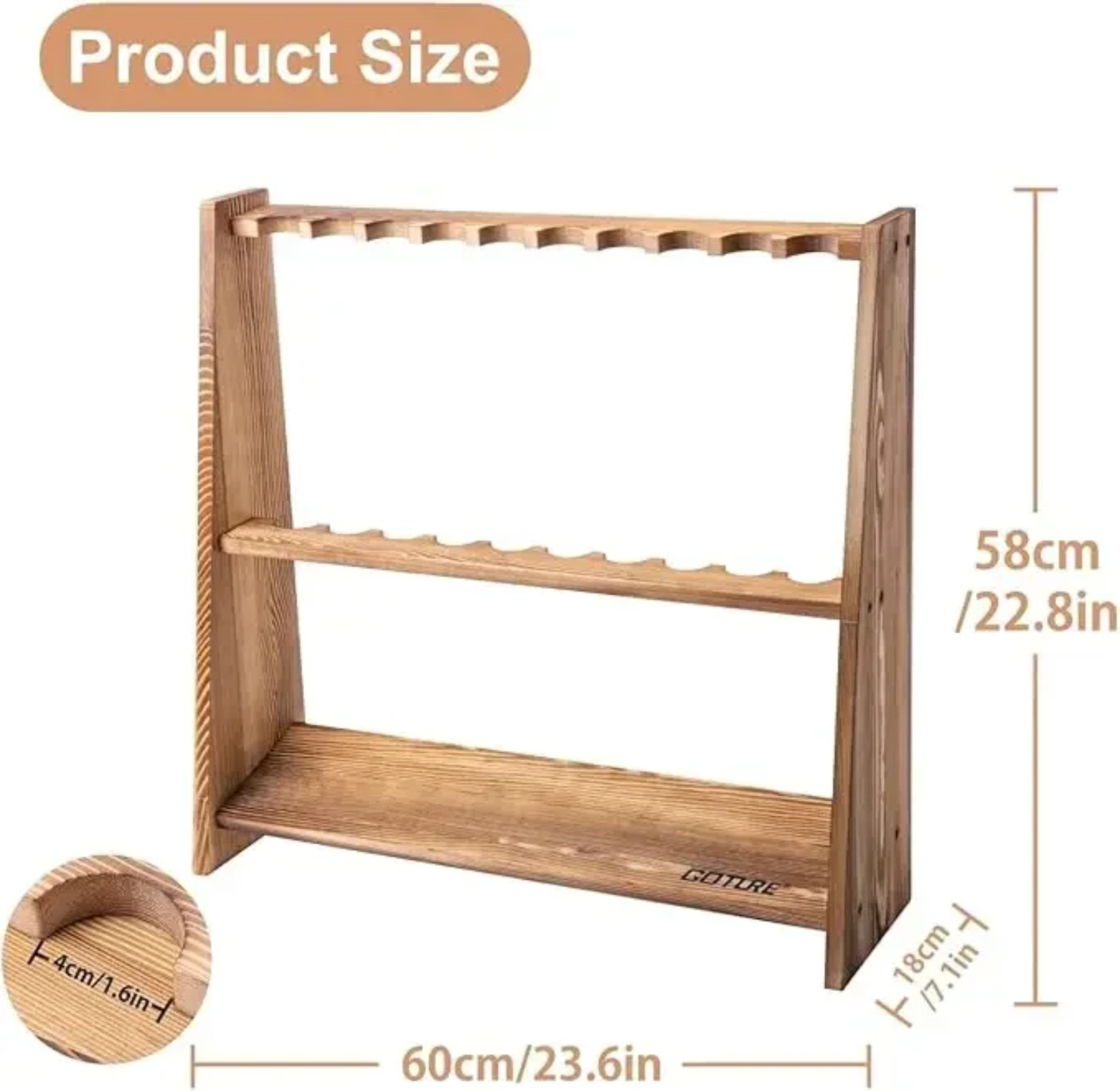 Goture Carbonized Pine Wood Fi - Fishing Equipment Storage ulasan dan harga