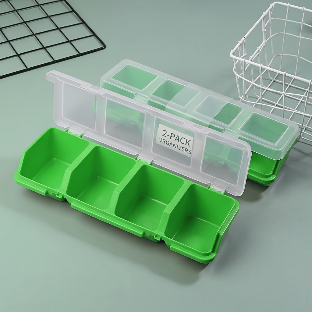 2 Pack 4 Compartments Plastic  - Fishing Equipment Storage ulasan dan harga