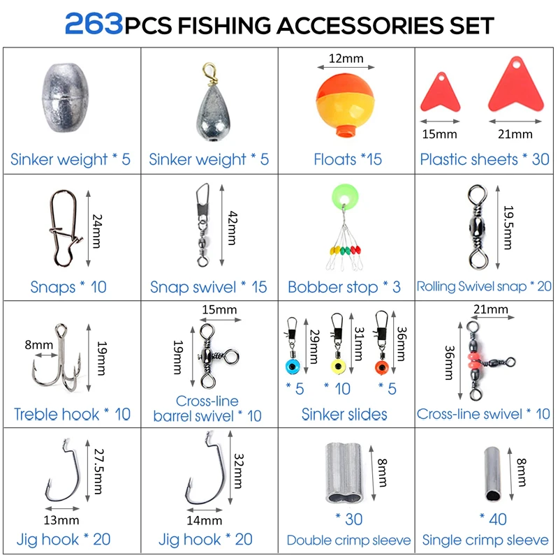 263pcs Outdoor Fishing Accesso - Fishing Equipment Storage ulasan dan harga