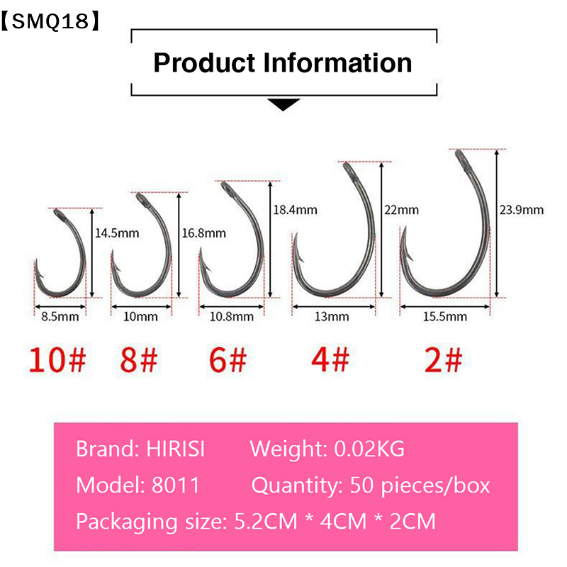 Hirisi 50pcs Boxed  Hooks Barb - Fishing Equipment Storage ulasan dan harga